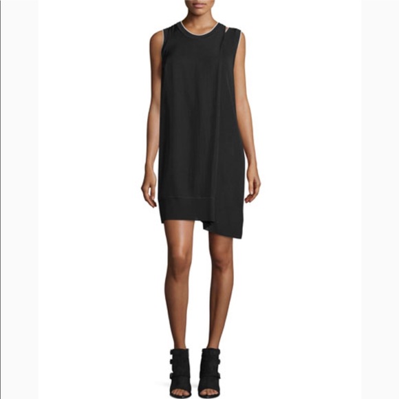 Rag & Bone Abby Sleeveless Crepe Mini Dress Black - Picture 3 of 8